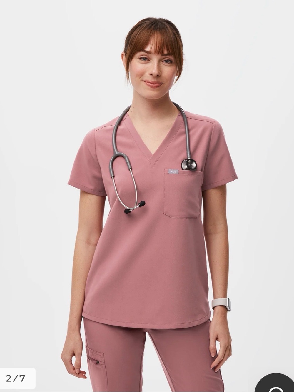 women's Mauve Catarina™ - One-Pocket Scrub Top - S*